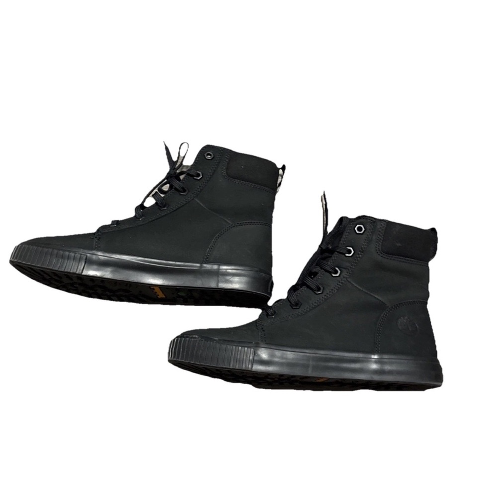 Timberland Women’s Black Boots Rebotl Size 8.5M Lace Up Ankle Boots Leather EUC